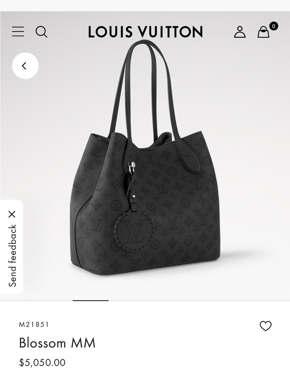 Louis Vuitton Black Blossom MM Leather Tote. Great condition